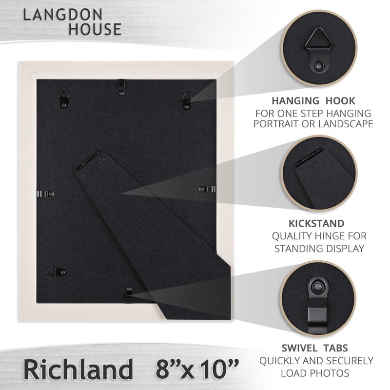 Langdon House 8x10 Picture Frames (Ash Gray, 6 Pack) Woodgrain Style, Richland Collection - Image 3